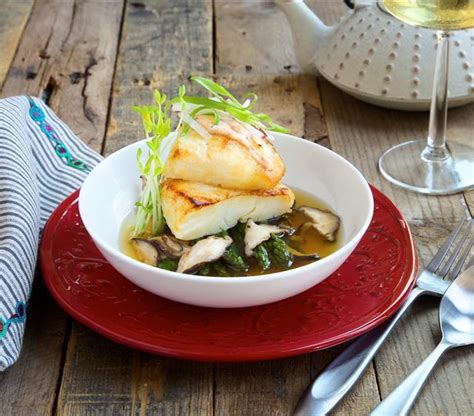 Miso Glazed Sea Bass With Dashi Broth