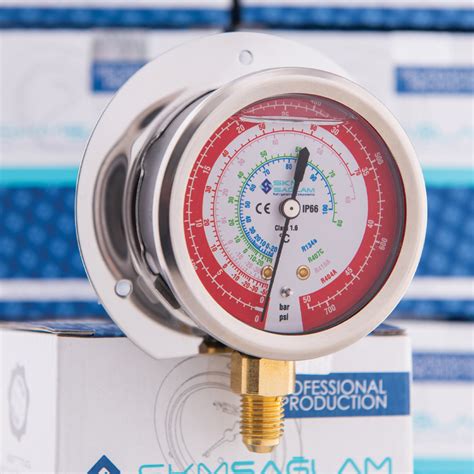 high pressure refrigeration manometer bottom connection skm saglam