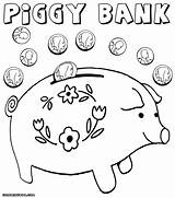 Coloring Bank Piggy Pages Template Library Clipart Popular Sketch Print sketch template