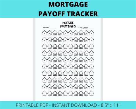 mortgage payoff tracker printable mortgage payoff mortgage etsy