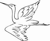 Crane Coloring Flying Printable Pages Cranes Categories Clipart sketch template