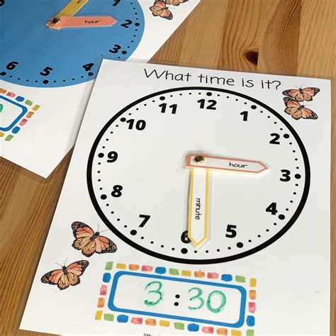 printable clock learn   time clock printable etsy sweden