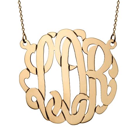 custom  solid gold monogram necklace eves addiction