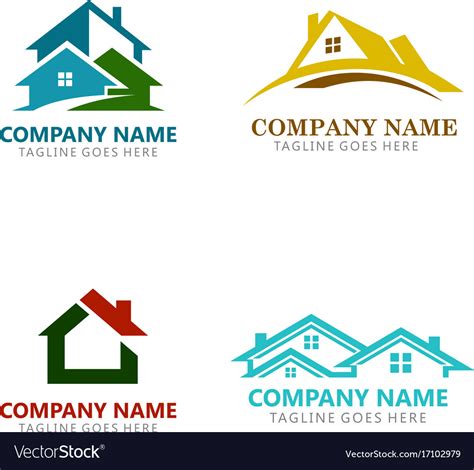 house realty logos royalty  vector image vectorstock