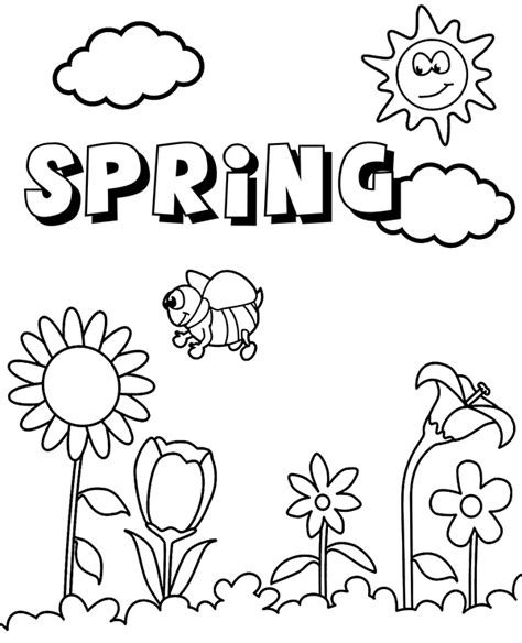 spring landscape coloring page
