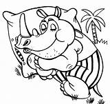 Coloring Pages Rhinoceros Walrus Som sketch template