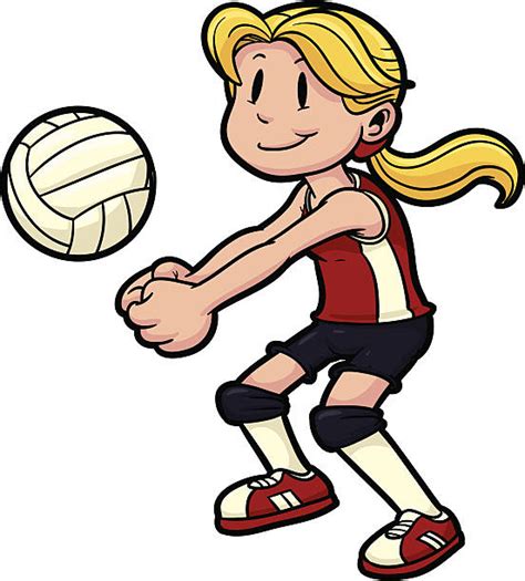 best girls volleyball illustrations royalty free vector graphics