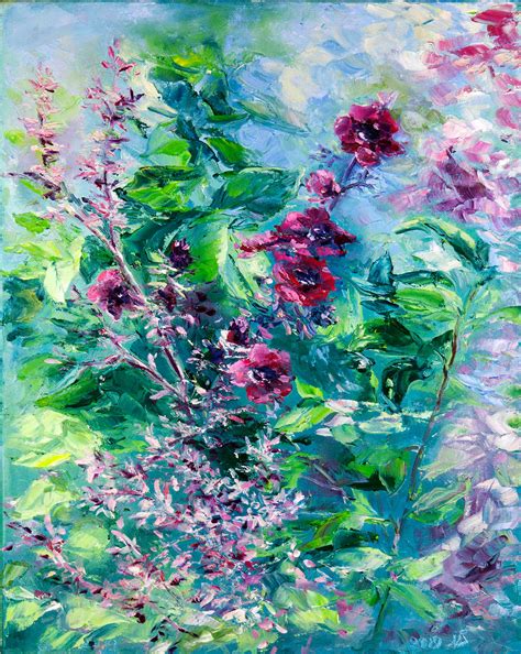 spring flowers painting  canvas original art abstract etsy