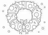 Christmas Wreath Coloring Christmaswreath Pages sketch template
