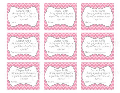 printable diaper raffle ticket template   printable