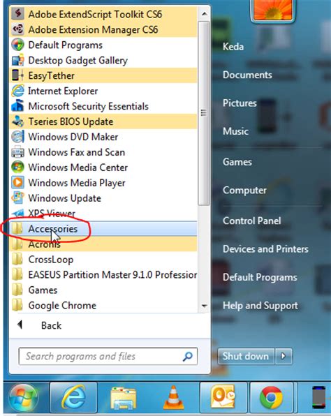 windows xp system tools menu unbound
