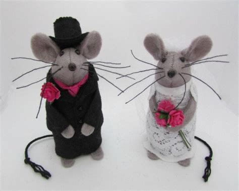 bespoke wedding mice handmade bride groom mice wedding etsy