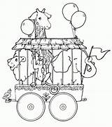 Circus Coloring Pages Train Animals Printable Carnival Book Tent Theme Vintage Food Illustrations Trains Giraffe Themed Preschool Print Lion Color sketch template