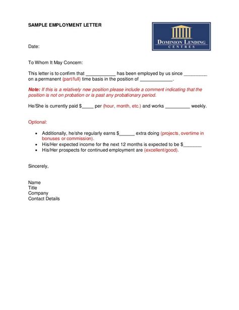 sample letter stating employment sample business letter