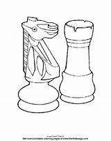 Chess Coloring Pages Pieces Colouring Kids Printable Board Sheets Color Getcolorings Choose Thekidzpage Print sketch template