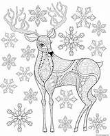 Intricate Snowflakes Antlers sketch template