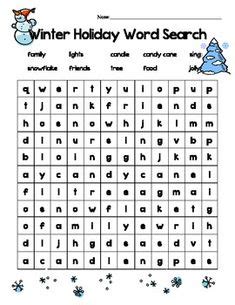 winter word search puzzle  kids holidays super teacher