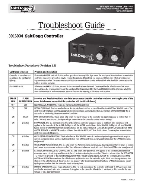 saltdogg controller  troubleshoot guide ssa  sse user manual