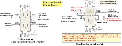 wire combination switch outlet switched outlet wiring diagram