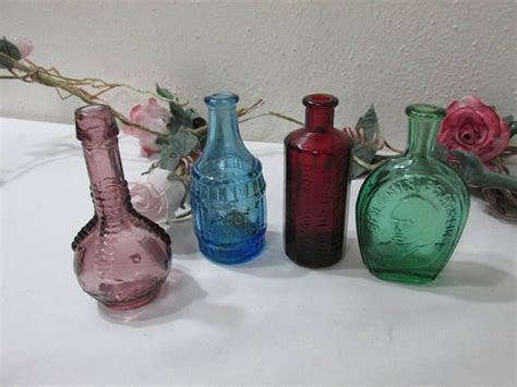 Miniature Wheaton Bottles Collection Of 4 Colored Etsy Miniatures