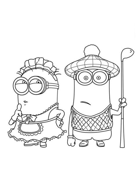 mark maid  golfer phil minion coloring page