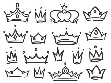 sketch crown simple graffiti crowning elegant queen  king crowns   tartila thehungryjpeg