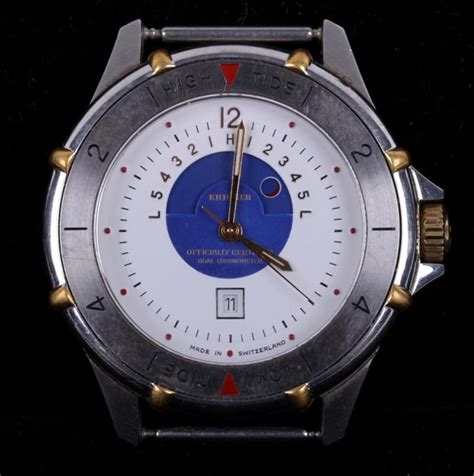 igavel auctions  krieger tide chronometer wristwatch lame