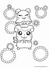 Coloring Pages Hamtaro Cartoon Cute Kids Sheets Animals Color Printable Colouring Character Print Characters sketch template