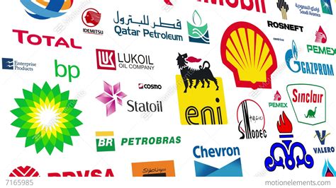 oil companies logo loop stock animation