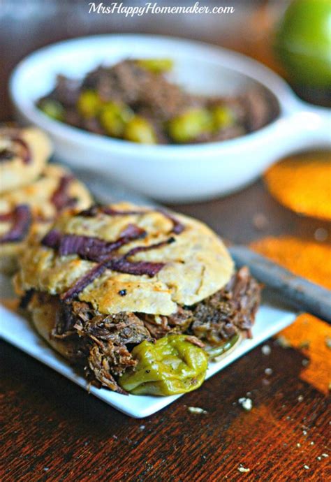 pepperoncini beef in the crockpot mrs happy homemaker