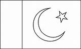 Pakistan Flag Coloring Sketch Pages Pakistani Color Drawing A4 Countries sketch template