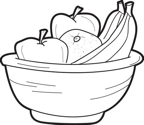 printable bowl  fruit coloring page  kids supplyme