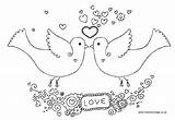 Valentine Colouring Doves Coloring Pages Valentines Dove Activity Print Lovebirds Birds Color Printable Kids Bird Sheets Kissing Adult Crafts Choose sketch template
