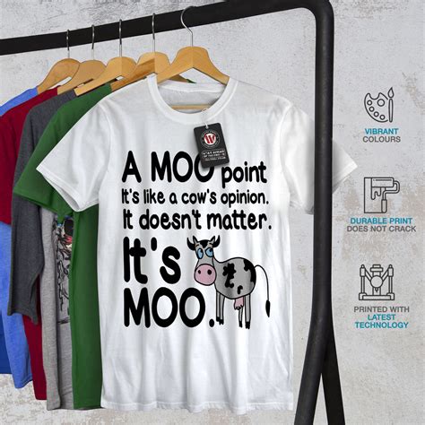 wellcoda cow moo opinion mens t shirt funny graphic design printed tee