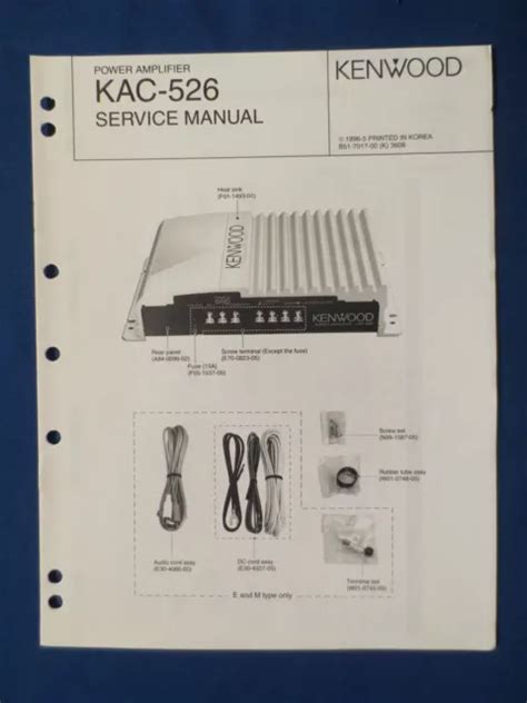 kenwood kac  amplifier service manual original factory issue good condition  picclick