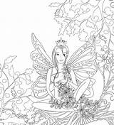 Coloring Fairy Adult Zentangle Butterfly Isolated Monochrome Wings Lady Book Style Dreamstime Graphic Vector Preview sketch template