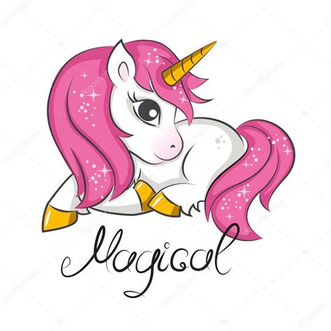 cute magical unicorn stock vector  sivanova