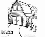 Barn Coloring Pages Square Windows Two Printable Kids sketch template