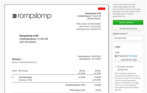 factuurlay  vanaf nu beter aan te passen