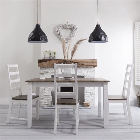dining table   chairs canterbury white  dark pine noa nani
