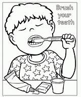 Teeth Coloring Kids Brush Pages Care Dental Health Learn Take sketch template