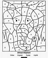 Paint Number Printable Coloring Pages Elephant Printables Kits Easy Source sketch template