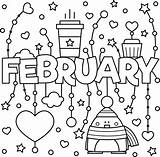 February Colouring Coloring Pages Kids Printable Month Fun Adult Valentines Sheets Thriftymommastips Printables Tegninger Board Winter Doodles Kalender Valentine Doodle sketch template