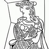 Picasso Coloring Pages Cubism Pablo Seated Woman Thecolor Color Painting Still Life Paintings Kids Von Printable Para Getdrawings Getcolorings Print sketch template