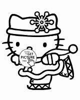Coloring Kids Pages Printable Winter Kitty Hello sketch template