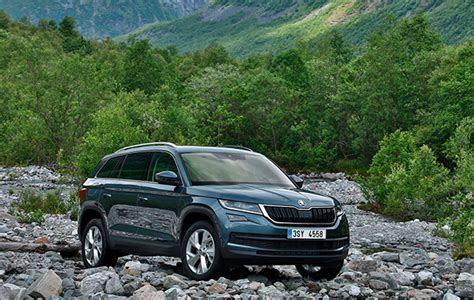 skoda kodiaq  impressive  suv  field