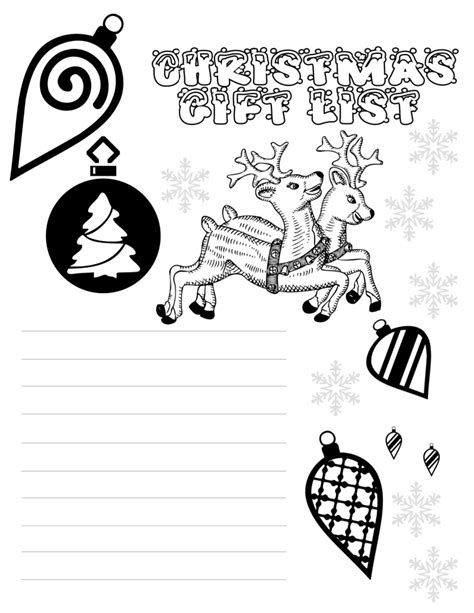 printable christmas  list coloring page