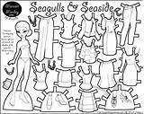 Paper Doll Monday Marisole Dolls Printable Seaside Seagulls Coloring Pages Paperthinpersonas Print Color Friends Personas Thin Click Mia sketch template