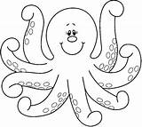 Octopus Coloring Cartoon Pages Getdrawings sketch template