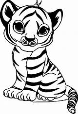Tiger Coloring Cute Baby Pages Animal Unicorn Colouring Printable Color Cartoon Tigers Cubs Choose Board Nice Sheet sketch template